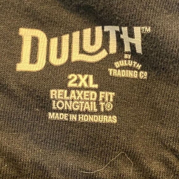 Duluth Mens Henley Shirt 2XL Black Longtail Relaxed Fit Cotton With Flaws Casual - Picture 3 of 15